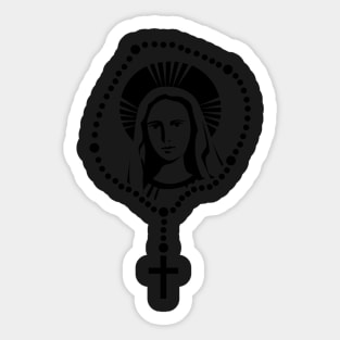 Virgin Mary & Rosary | Catholic Design Sticker